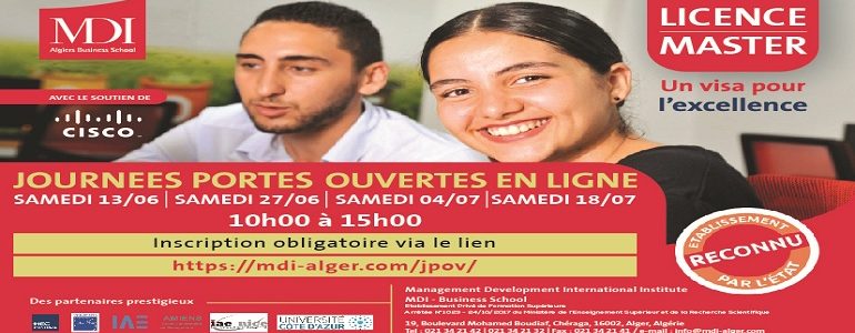 Pour la rentrée universitaire 2020/2021, MDI organise des journées « Portes Ouvertes en Ligne »
